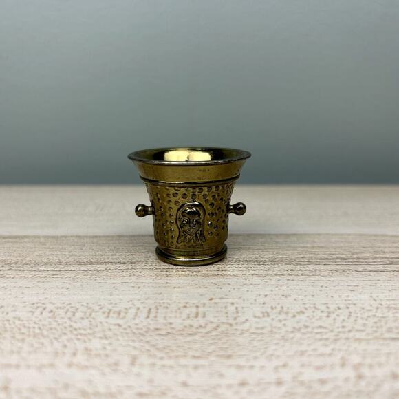 Miniature Dollhouse Mortar Ice Bucket Trashcan Dollhouse Furniture Bronze Color - Picture 2 of 12